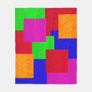 Abstracte mozaïekklokken van kleurensatroon, fleece deken