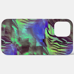 Abstracte mozaïektekening van roestgroen en blauw iPhone 12 pro max hoesje