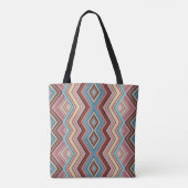 Abstracte multi-kleur zigzag strepen draagtas (Achterkant)