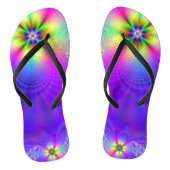 Abstracte multibloem fantasie teenslippers (Voetbed)