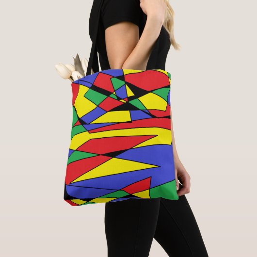 Abstracte Multicolor Canvas tas (Dichtbij)