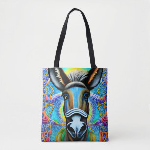 Abstracte Multicolored Little Donkey Draagtas
