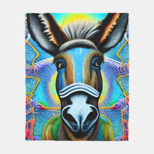 Abstracte Multicolored Little Donkey Fleece Deken