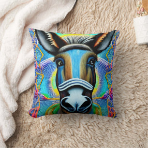Abstracte Multicolored Little Donkey Kussen