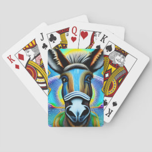 Abstracte Multicolored Little Donkey Pokerkaarten