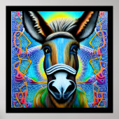 Abstracte Multicolored Little Donkey Poster (Voorkant)