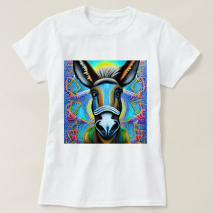 Abstracte Multicolored Little Donkey T-shirt