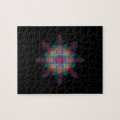 Abstracte Multicolored Star op Solid Black Legpuzzel (Horizontaal)