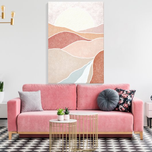 Abstracte muurschildering canvas afdruk (Insitu (Woonkamer))