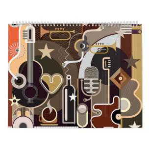 Abstracte muziek achtergrond kalender