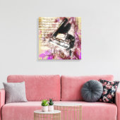 Abstracte muziek Piano Design Paarse Canvas Muurku (Insitu (Woonkamer))