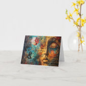 Abstracte muziekblad digitale kunst kaart (Gele Bloem)