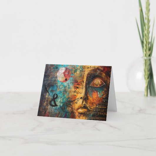 Abstracte muziekblad digitale kunst kaart (Voorkant)
