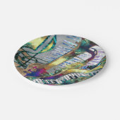 Abstracte muziekkunst collage - gemengde media #1 papieren bordje (Gekanteld)