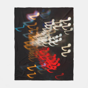 Abstracte muzieknoten: Lichten Bokeh achtergrond Fleece Deken