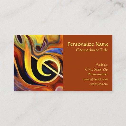 Abstracte Muzieknoten Musicus Visitekaartje (Voorkant)