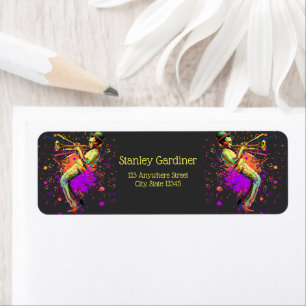 Abstracte muzikant die trompet speelt etiket