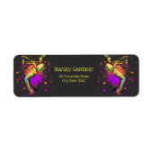 Abstracte muzikant die trompet speelt etiket (Voorkant)