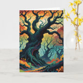 Abstracte mystieke bomen kaart (Gele Bloem)