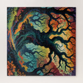 Abstracte mystieke bomen legpuzzel (Horizontaal)