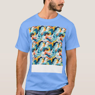 Abstracte naadloze geometrische patroonlijnen vorm t-shirt