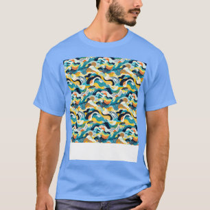Abstracte naadloze geometrische patroonlijnen vorm t-shirt
