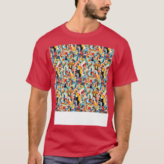Abstracte naadloze geometrische patroonlijnen vorm t-shirt