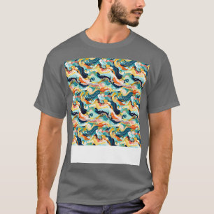 Abstracte naadloze geometrische patroonlijnen vorm t-shirt