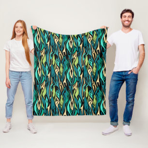 Abstracte naadloze gestreepte zwarte groen van de fleece deken