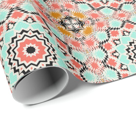 Abstracte naadloze ronde mozaïektegelkali cadeaupapier (Rol Hoek)