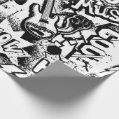 Abstracte naadloze zwarte en witte strips cadeaupapier (Hoek)