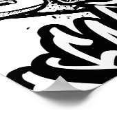 Abstracte naadloze zwarte en witte strips poster (Hoek)