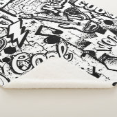 Abstracte naadloze zwarte en witte strips sherpa deken (3/4)