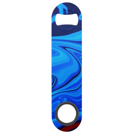 Abstracte Nacht Waves Blue Speed Bottle Open Speed Flessenopener (Achterkant)