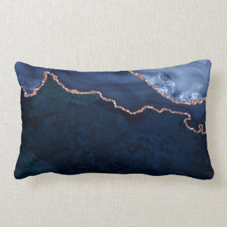 Abstracte nachtblauwe marmer met Roos Gold Kussen