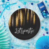 Abstracte nachtlampen zee glanzend goud zwarte par papieren bordje (Feest)