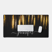 Abstracte nachtlampjes zee goud zwart Custom Name Bureaumat (Keyboard & Muis)