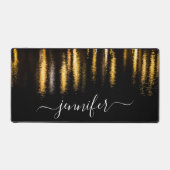 Abstracte nachtlampjes zee goud zwart Custom Name Bureaumat (Voorkant)