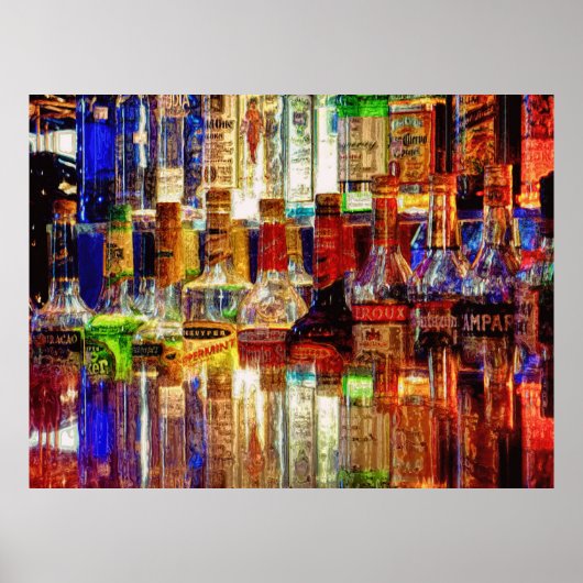 Abstracte natte bar poster (Voorkant)