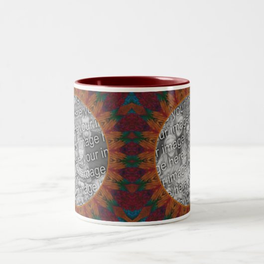 Abstracte Natuur Art Lijst Creëer Uw eigen foto Tweekleurige Koffiemok (Center)