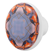 Abstracte Natuur blauwvogel Keramische Knop (Rechts)