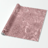 Abstracte Natuur Cellen Gold Roos Blush Cadeaupapier (Uitgerold)