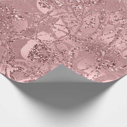 Abstracte Natuur Cellen Gold Roos Blush Cadeaupapier (Hoek)