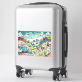 Abstracte Natuur Line Art Doodle van het plattelan Sticker (Koffer)
