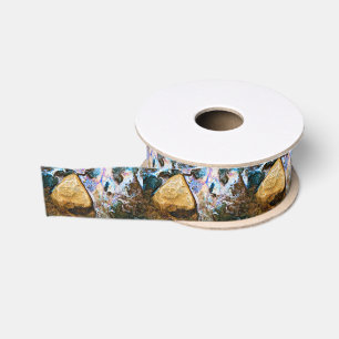abstracte natuur nog steeds waterkorrellint grosgrain lint