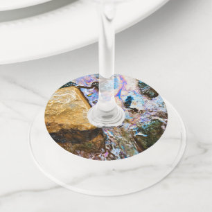abstracte natuur stilstaand label van waterglas