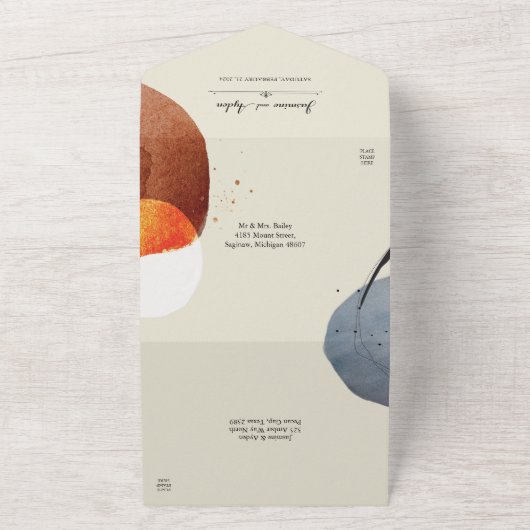 Abstracte Natuur Sunrise All In One Uitnodiging (Buitenkant)