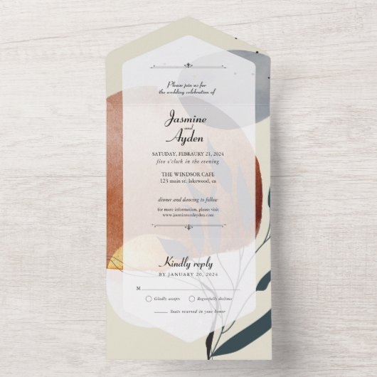 Abstracte Natuur Sunrise All In One Uitnodiging (Binnen)