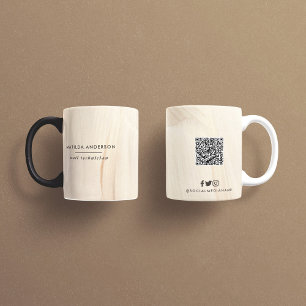 Abstracte natuurlijke legant neutraal QR-code Mok
