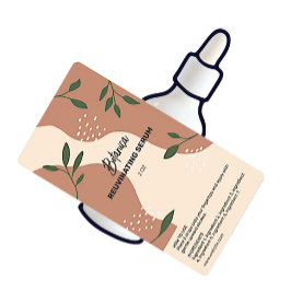 Abstracte natuurserumdruppelflaconlabels etiket